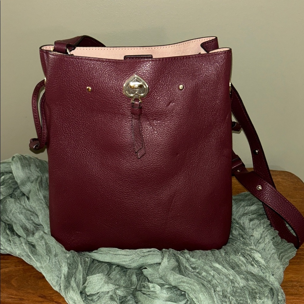 Kate Spade Burgundy Leather Shoulder Bag